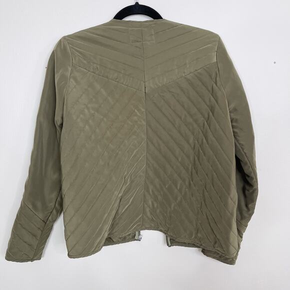 Lucky Brand Quilted Liner Jacket Olive Green Small S Full Zip Lightweight Womens - Picture 2 of 13